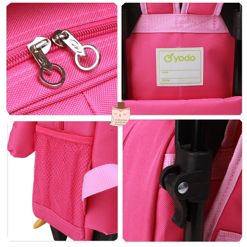 yodo Zoo 3-Way Kids Suitcase Luggage or Toddler Rolling Backpack with wheels,Small Owl - Image 5